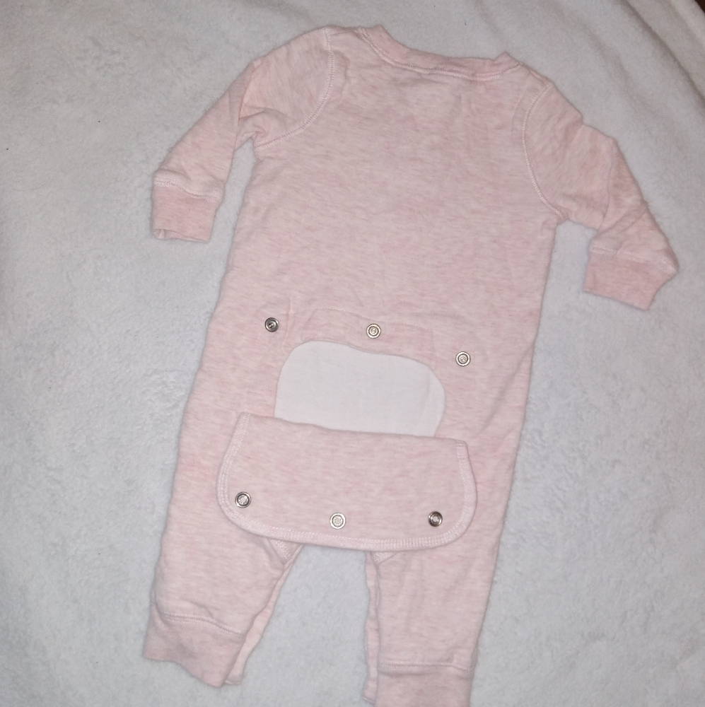 5 for $10 Oshkosh Heather Pink Longsleeve Jumper Footless Bodysuit 0-3M - Picture 2 of 5